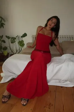 sylavie swimwear, Toscana Maxi Dress - Crimson Kiss, Red, SIze 8  for rent on The Volte - image 3