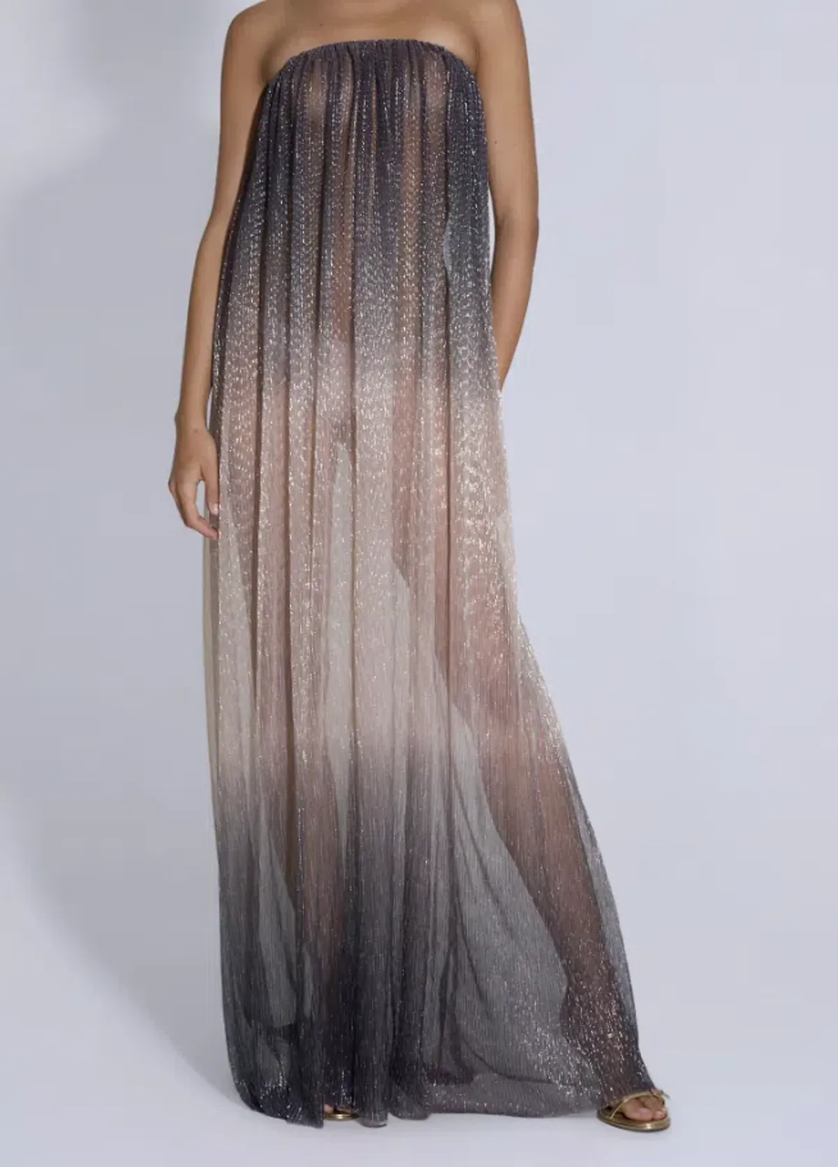 L'idee Dante Maxi Dress Smoke Lurex - 10 - Image 2