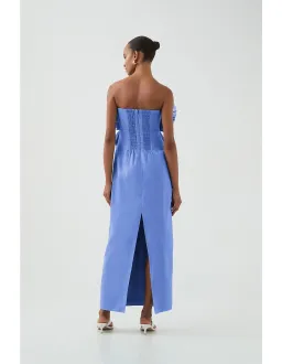 Aje / Kira Midi Dress / Ocean Wave / Size 12 for rent on The Volte - image 3