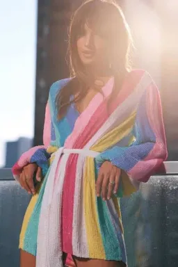 Retrofete Gabrielle Robe Sequin Dress Size Small S Unicorn Stripe Rainbow for rent on The Volte - image 4