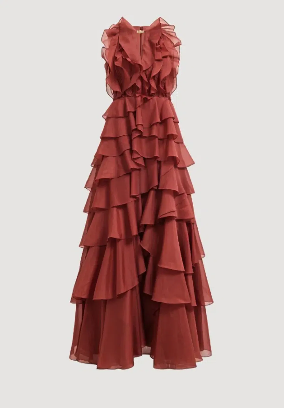 Aje Cleo Maxi Gown in Rust Red Size 12 - Image 3