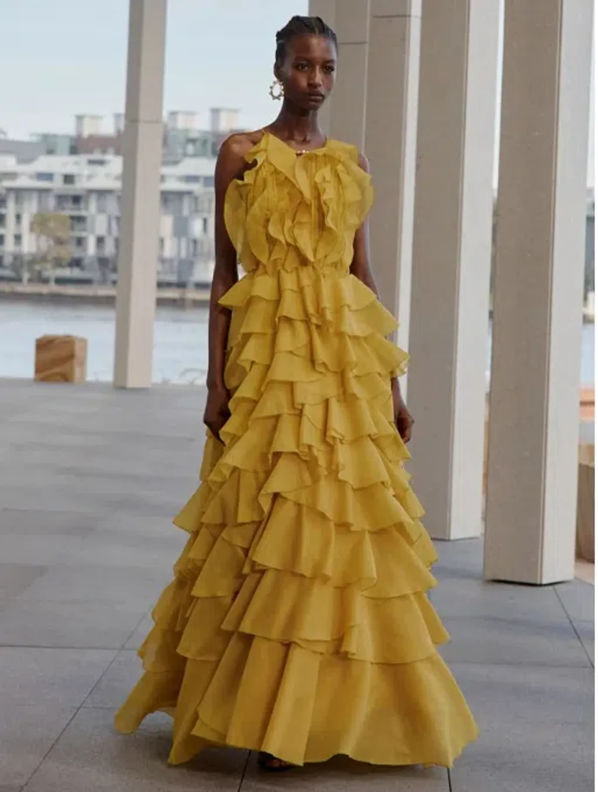 Aje Cleo Maxi Gown in Chartreuse Yellow Size 16 - Image 1