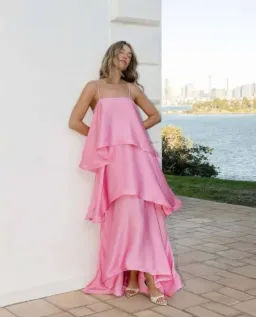 Elliatt Tilly Tiered Maxi Dress Pink Size 10 for rent on The Volte - image 3