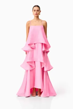 Elliatt Tilly Tiered Maxi Dress Pink Size 10 for rent on The Volte - image 2