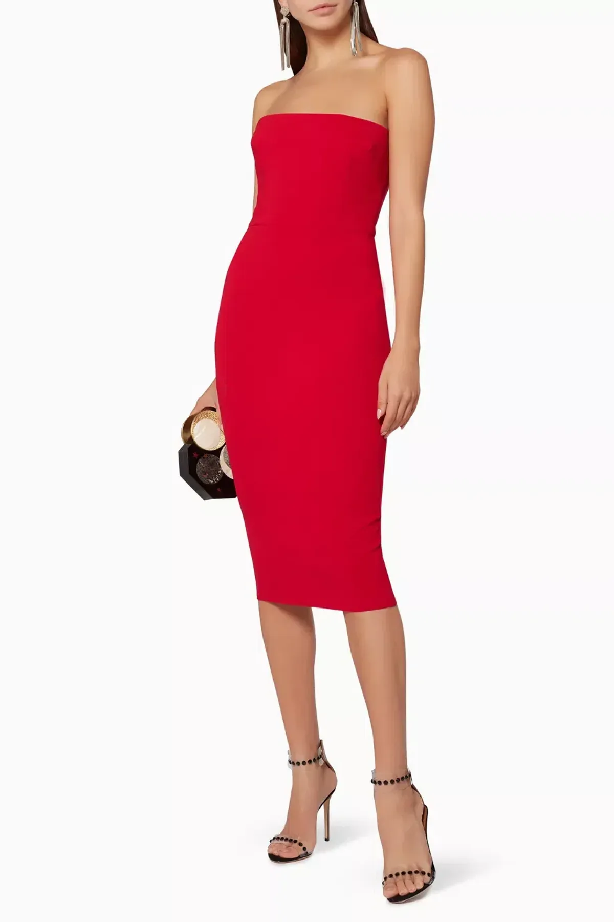 Alex Perry Myra Strapless Column Dress Red Size 8 - Image 2