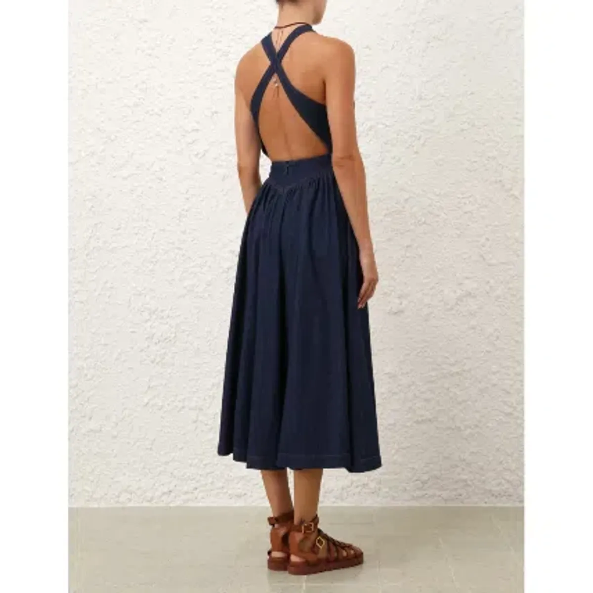 Zimmermann The Denim Racer Dress in Ink  - Image 4