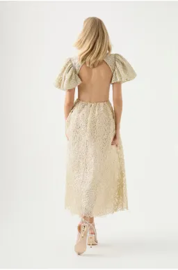 Aje Patina Lace Gold Dress AU8 for rent on The Volte - image 1