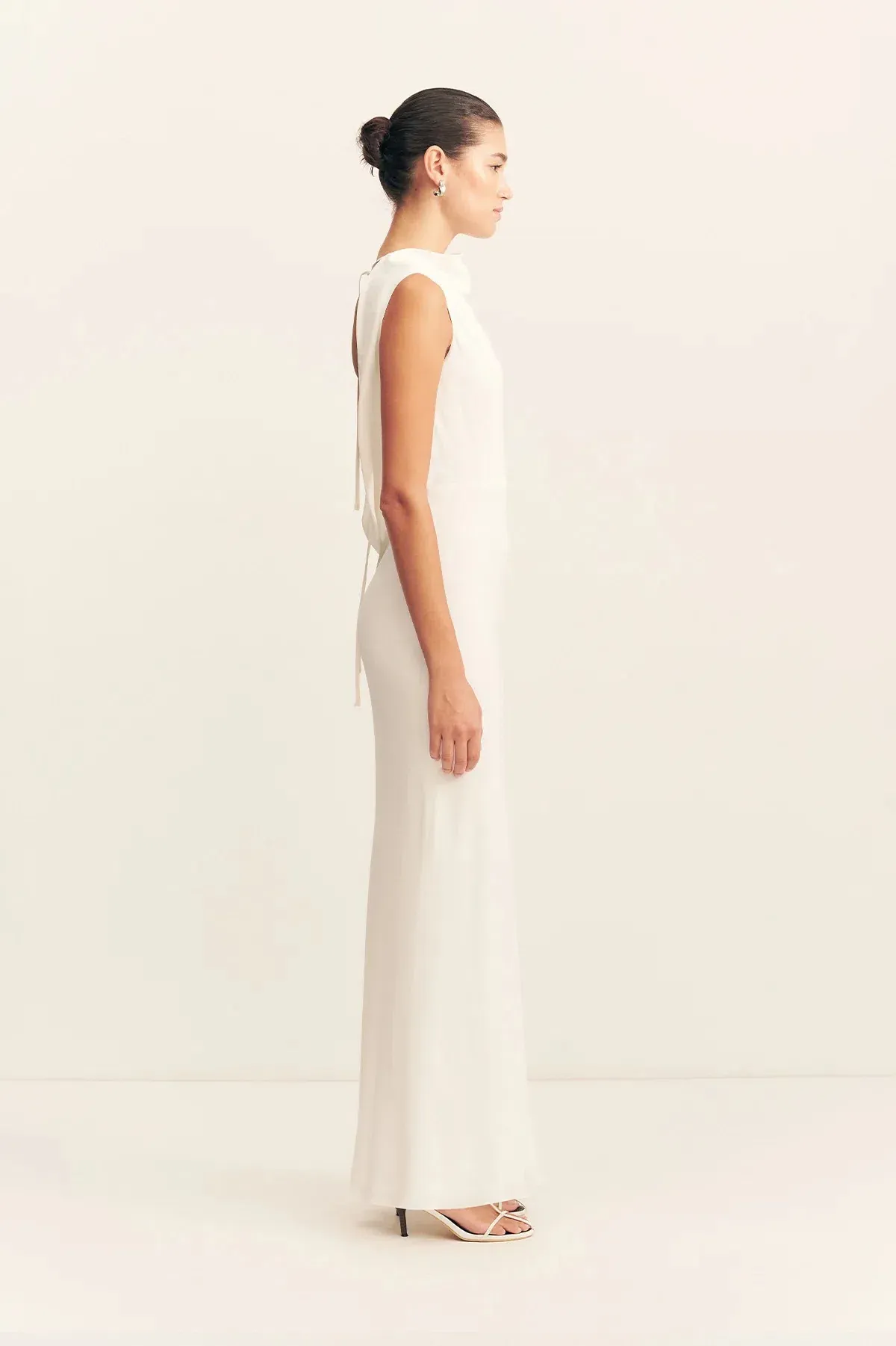 Shona Joy Rio Cowl Open Back Maxi / Ivory / Size 8 - Image 4