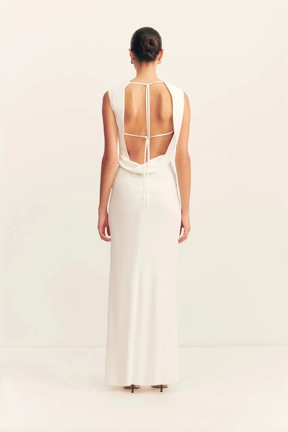 Shona Joy Rio Cowl Open Back Maxi / Ivory / Size 8 - Image 2