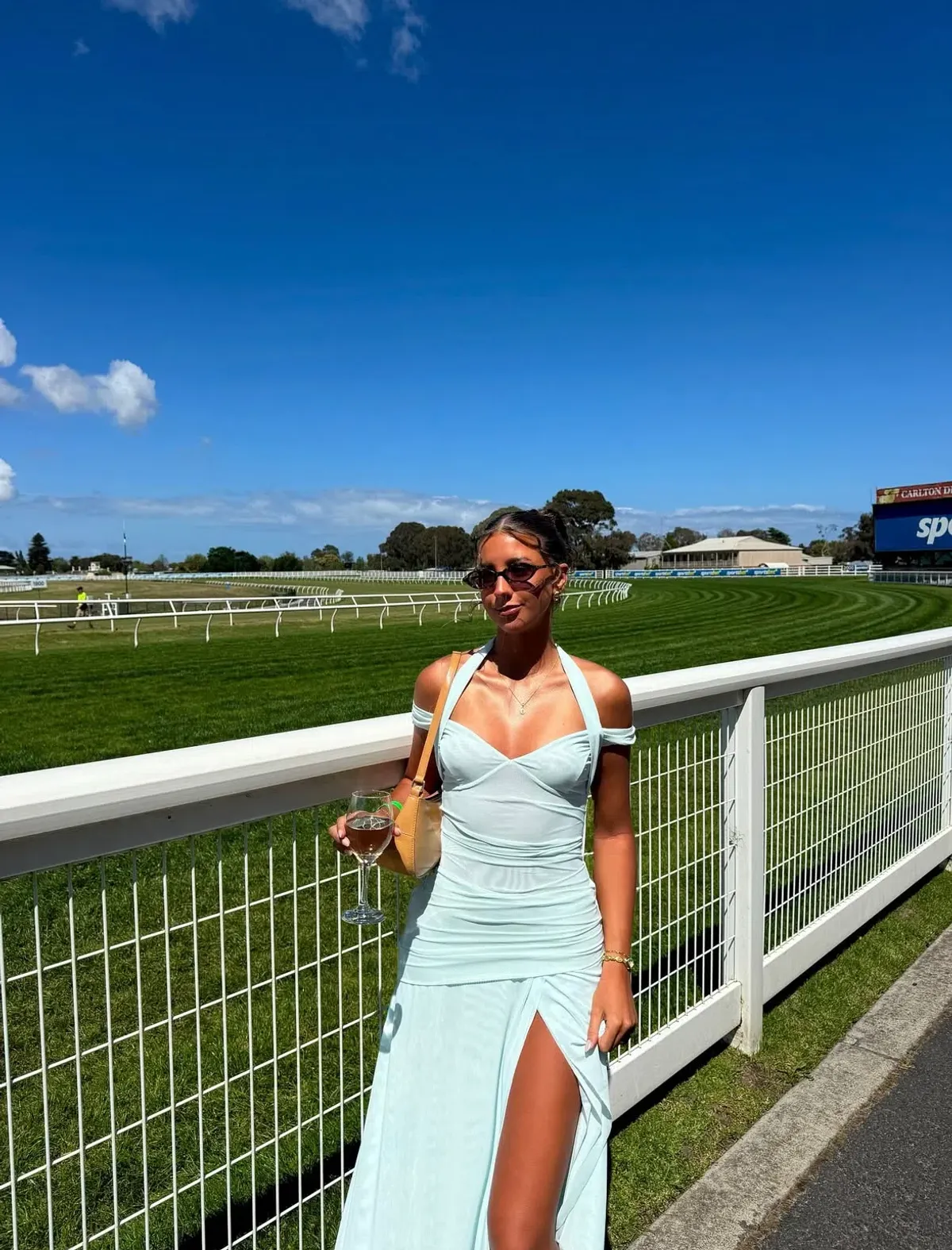 Bec and Bridge Winnie Halter Maxi Dress in Spearmint Arctic Blue Size 6 / XS au - Image 6