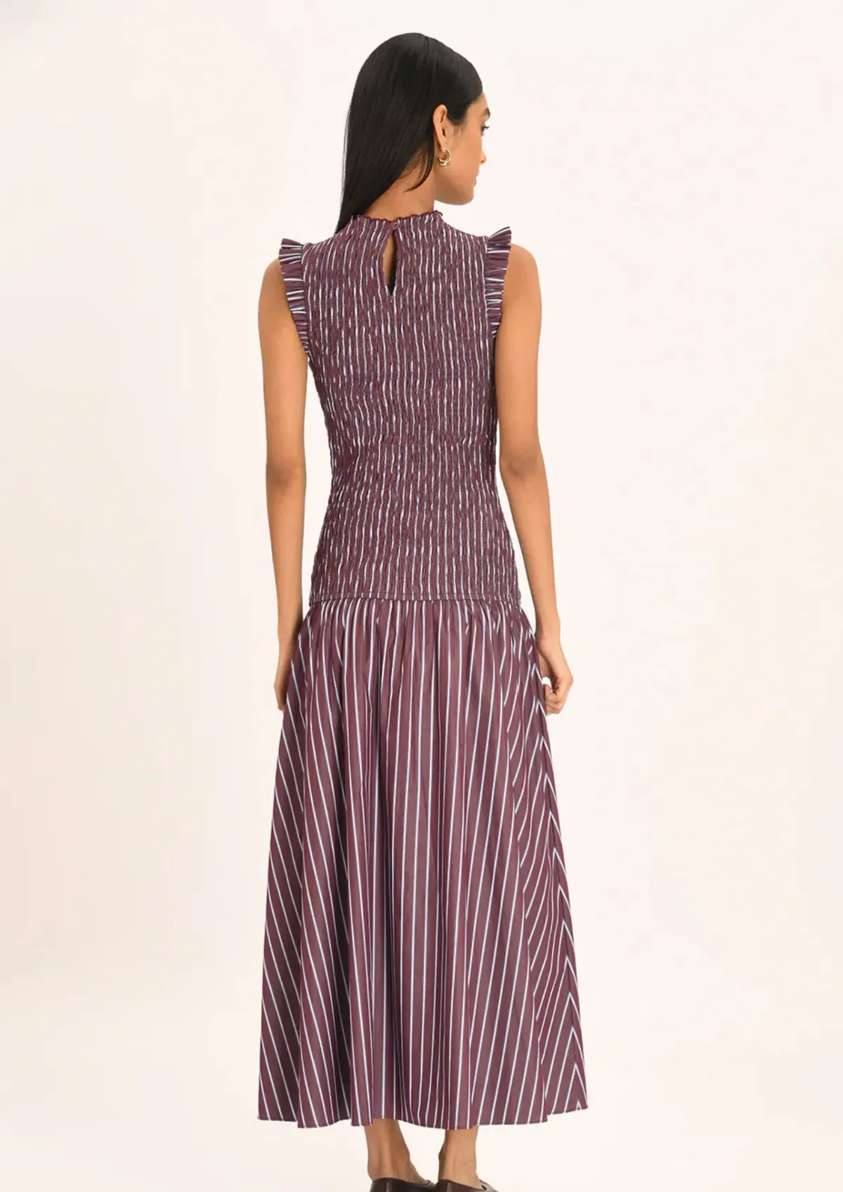 Steele Gabrielle Dress in Merlot Stripe - Size Small - Image 3