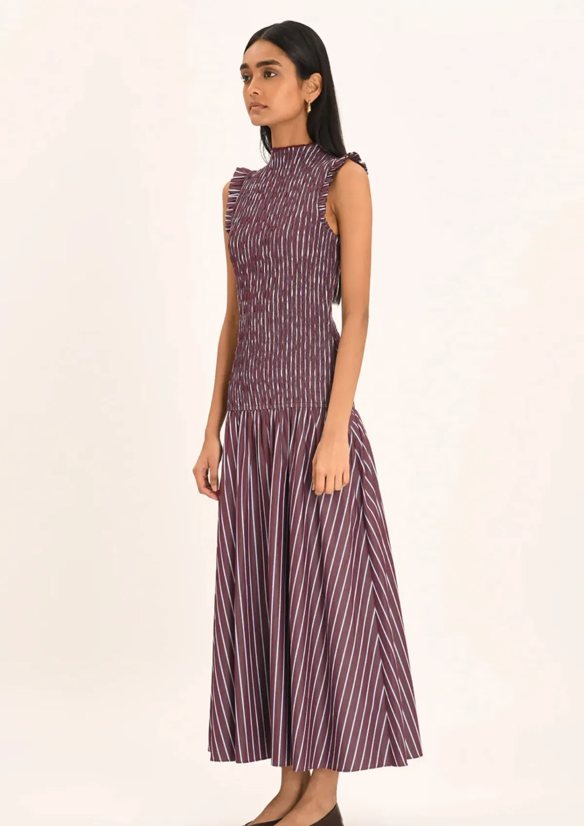 Steele Gabrielle Dress in Merlot Stripe - Size Small - Image 2