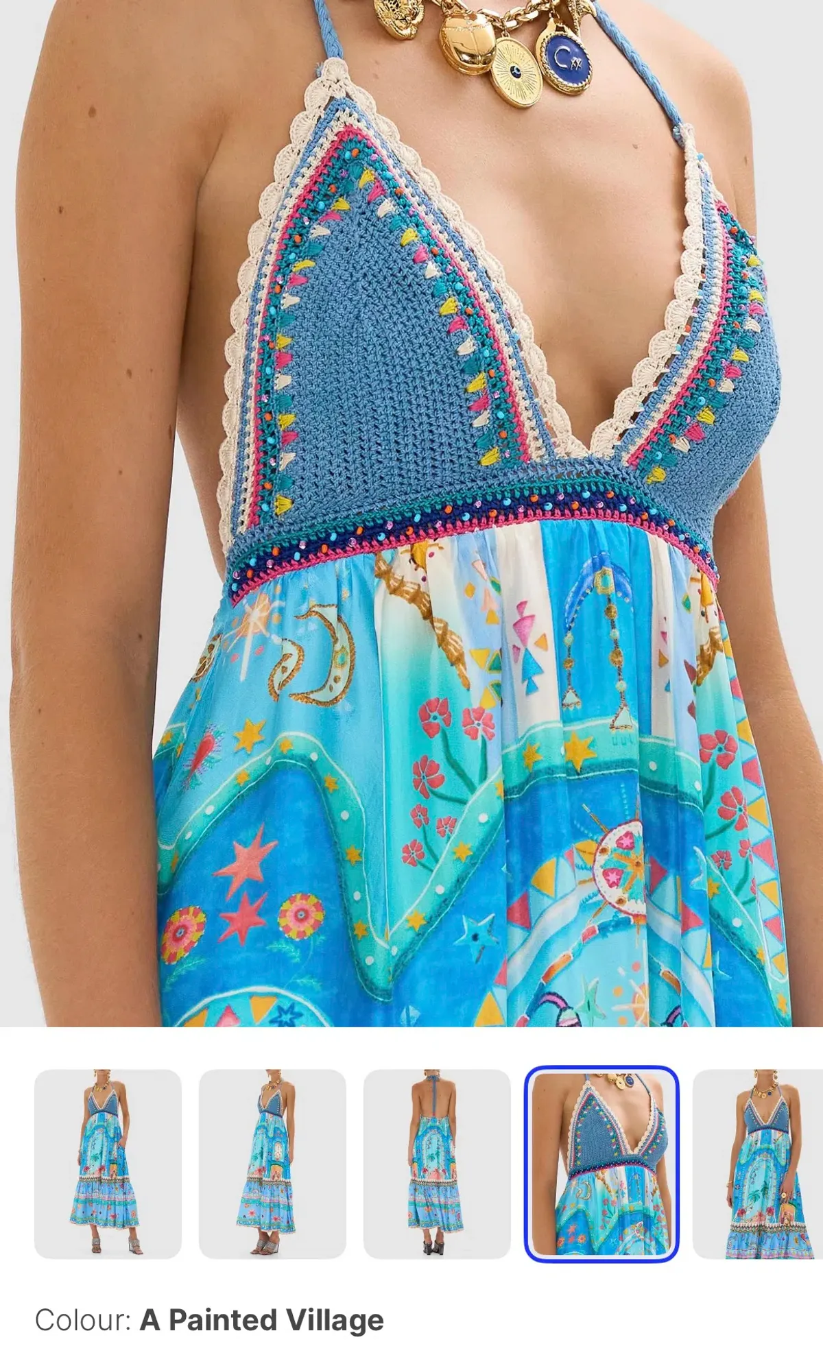 Camilla long dress with crochet bra, size S - Image 4