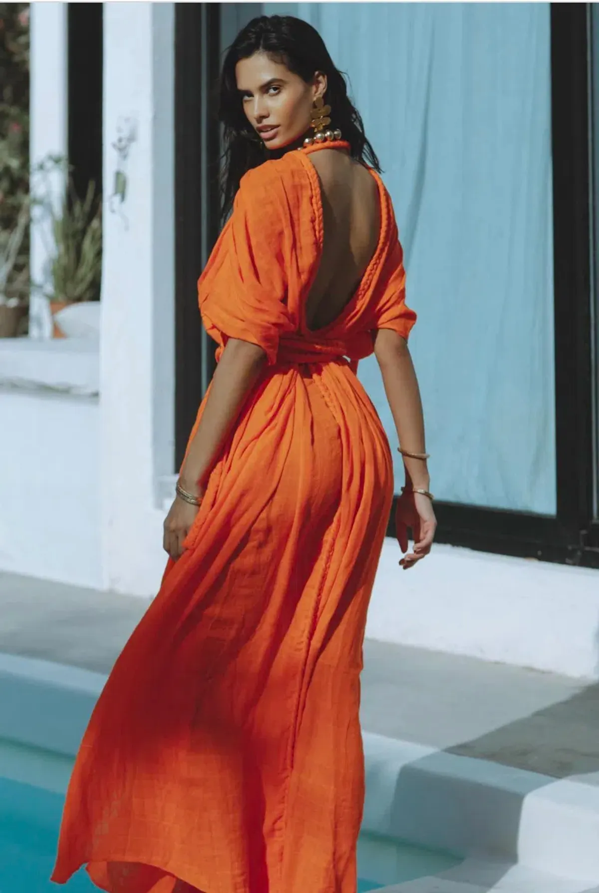 Ophellia Maxi Dress Orange - Image 3