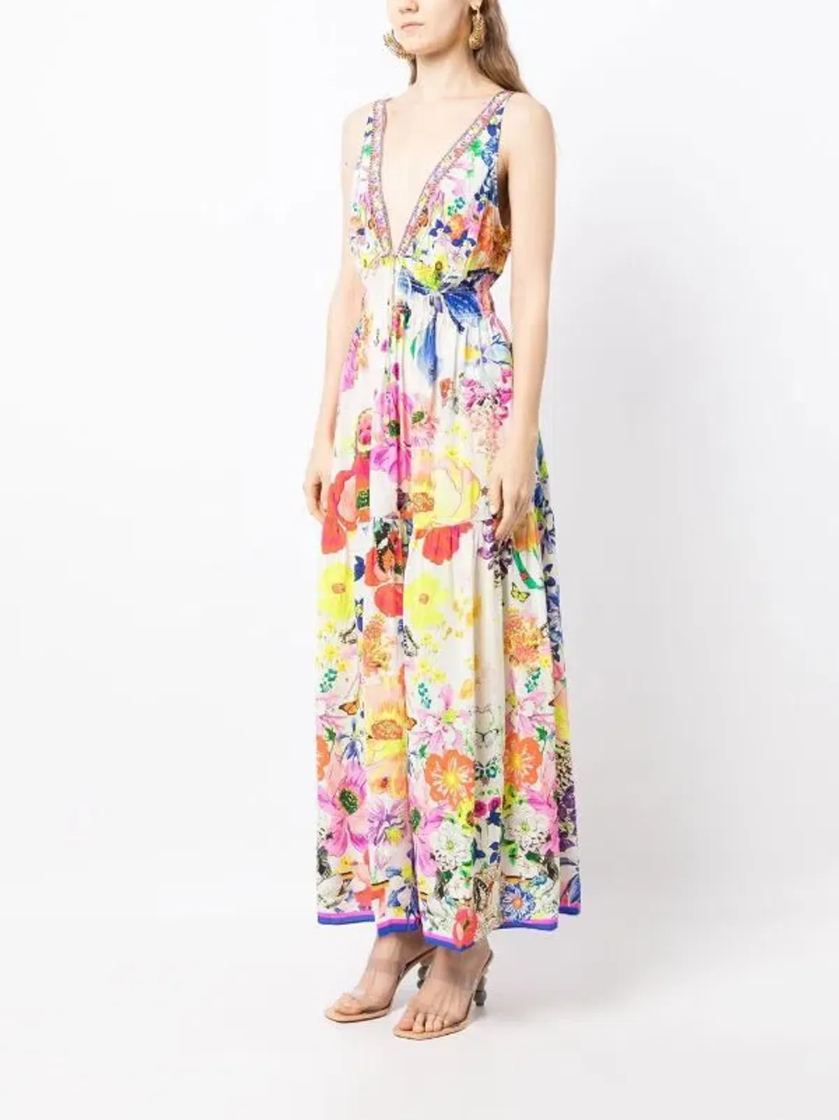 Fairy Gang Silk Shirred Waist Dress Long - Image 3
