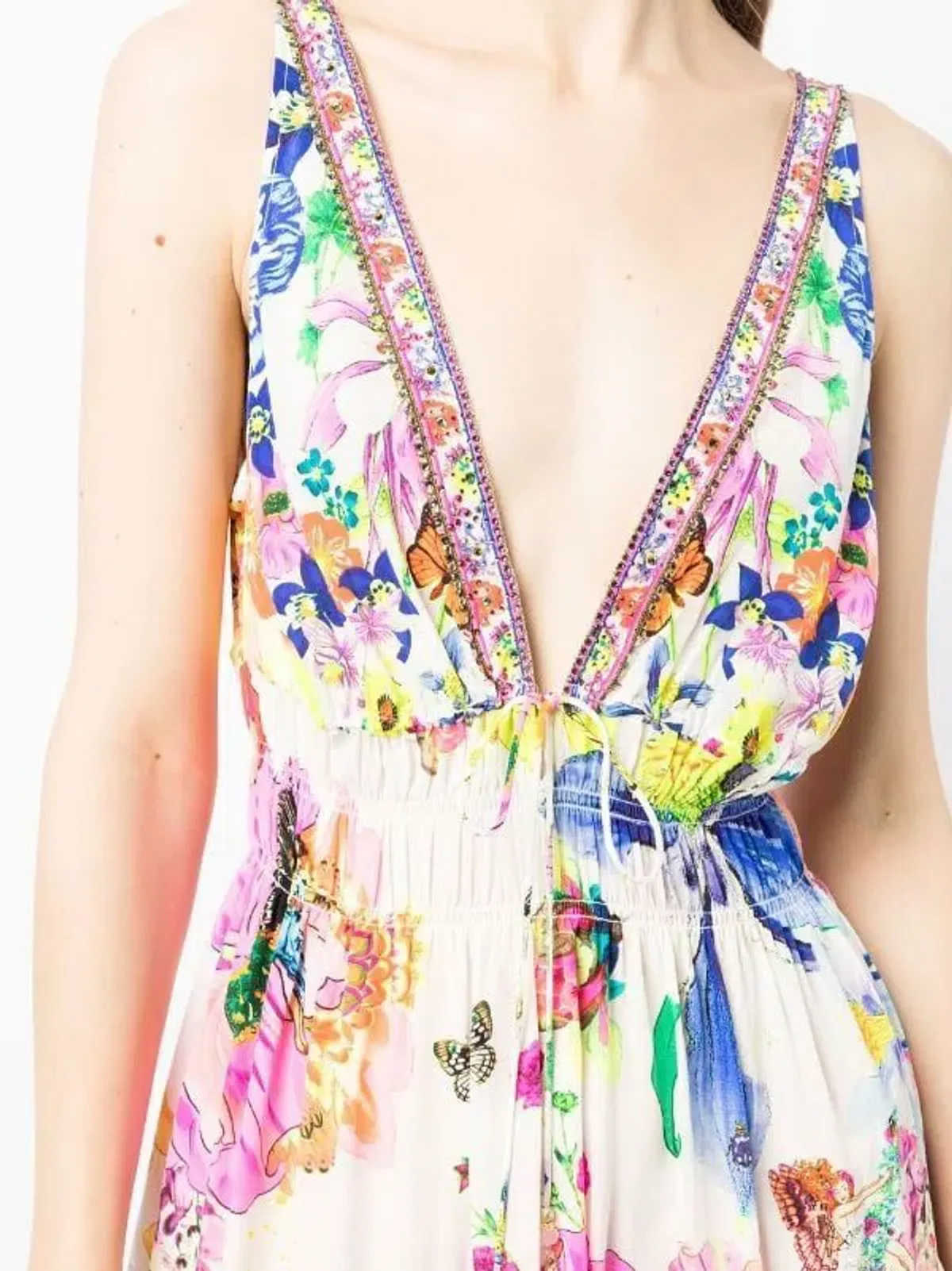 Fairy Gang Silk Shirred Waist Dress Long - Image 4