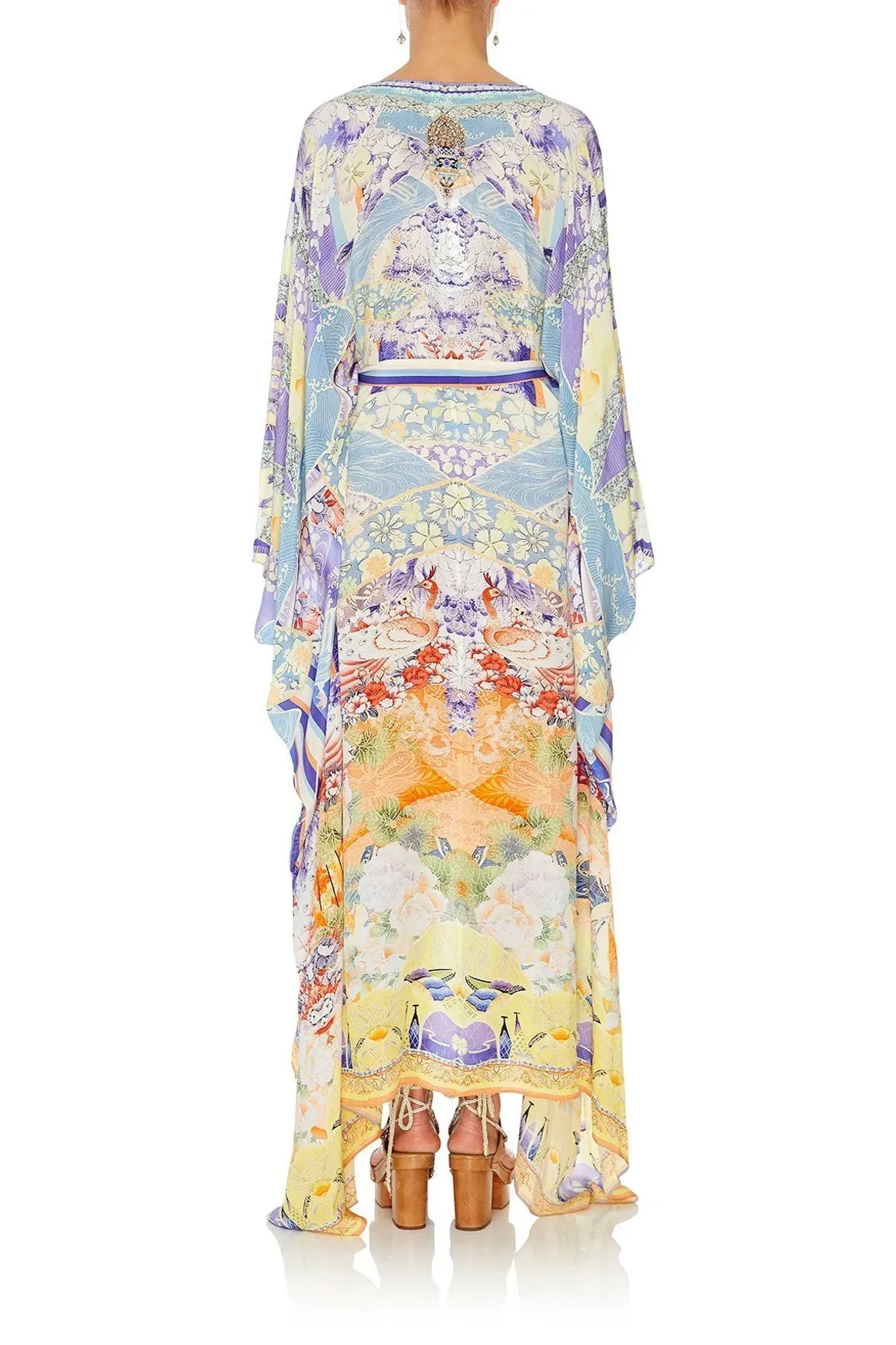 Girl In The Kimono Split Hem Lace Up Kaftan - Image 3