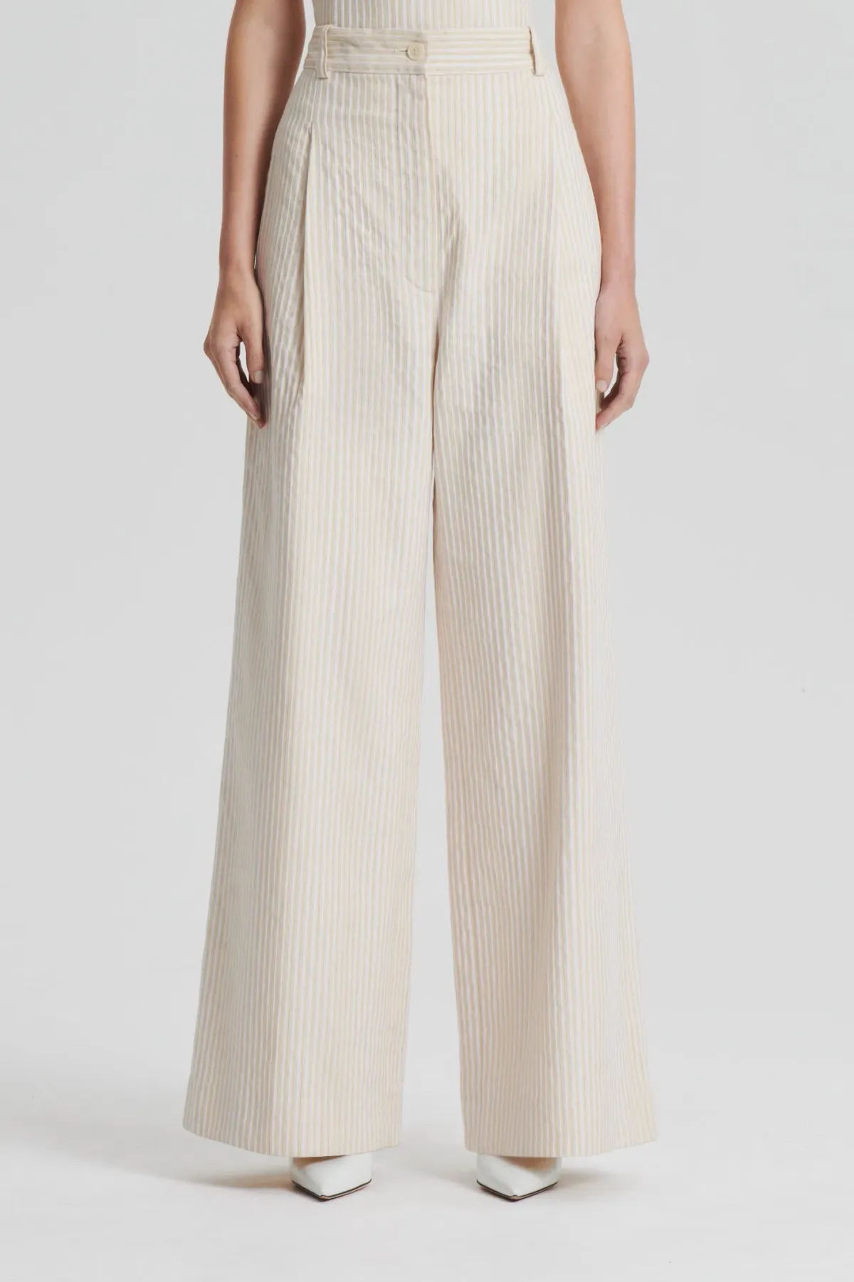 Striped Cotton Bustier Cream - Image 5