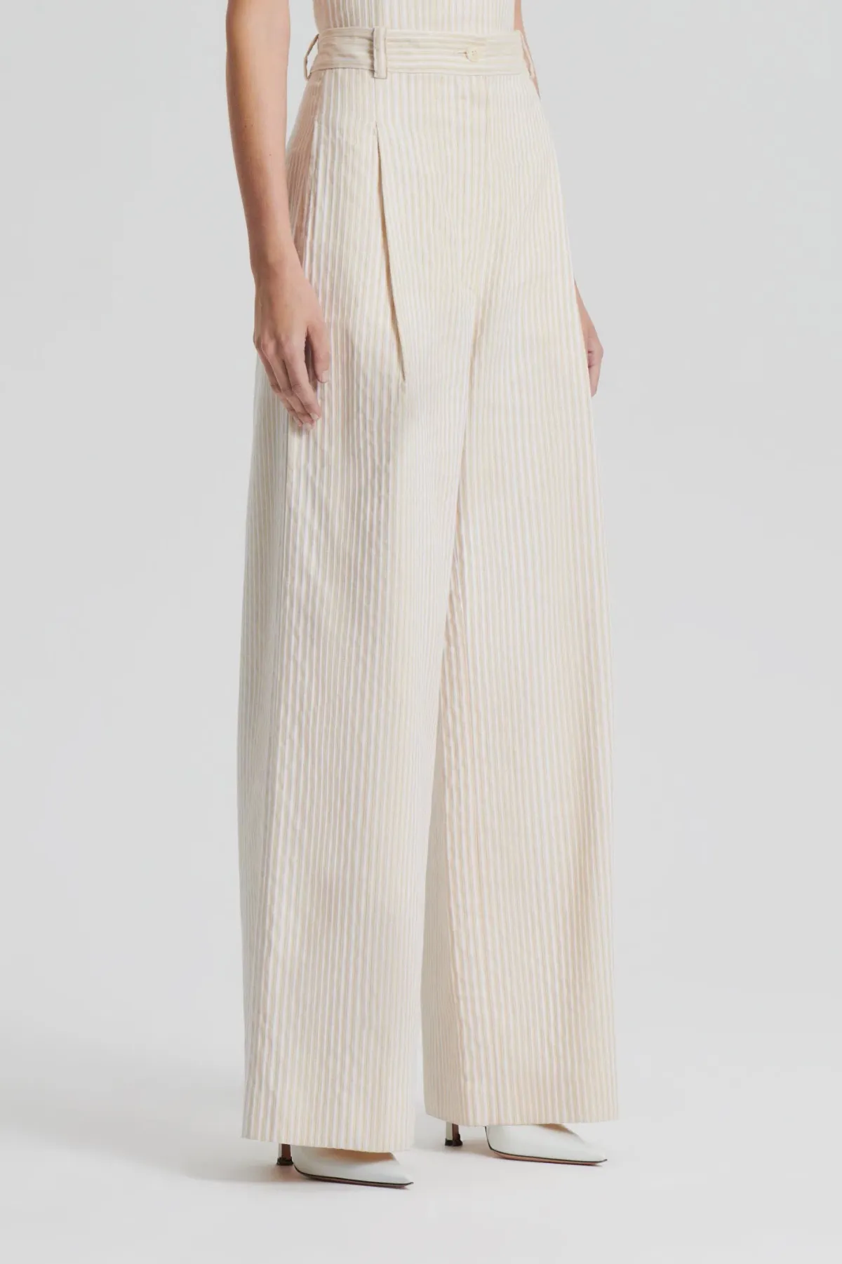 Striped Cotton Bustier Cream - Image 4