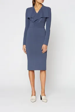 Crepe Knit Midi Dress Charcoal for rent on The Volte - image 1