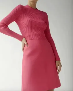 Crepe Knit Tailored Skirt Fuchsia Pink for rent on The Volte - image 2