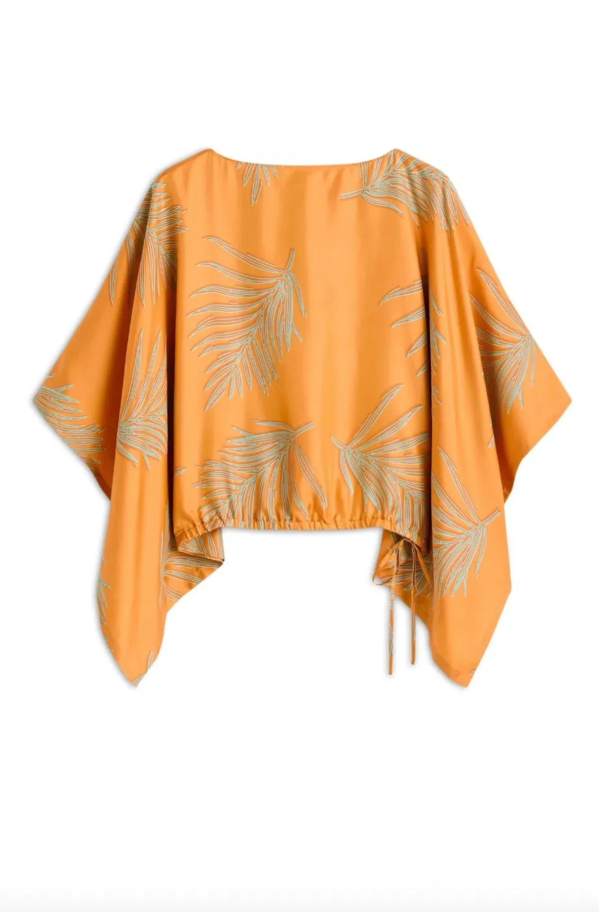Silk Twill Feather Leaf Top Orange - Image 1