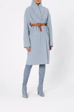 Blue Double Collar Wool Coat for rent on The Volte - image 2