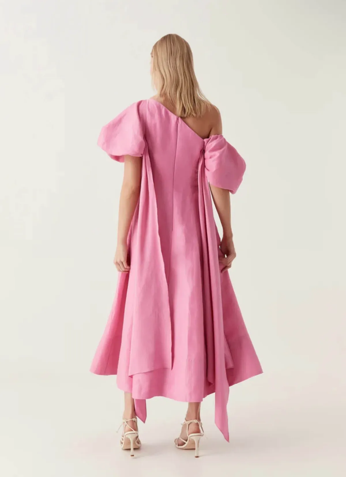Aje Arista Tulip Sleeve Midi Dress Pink Size 14 - Image 3
