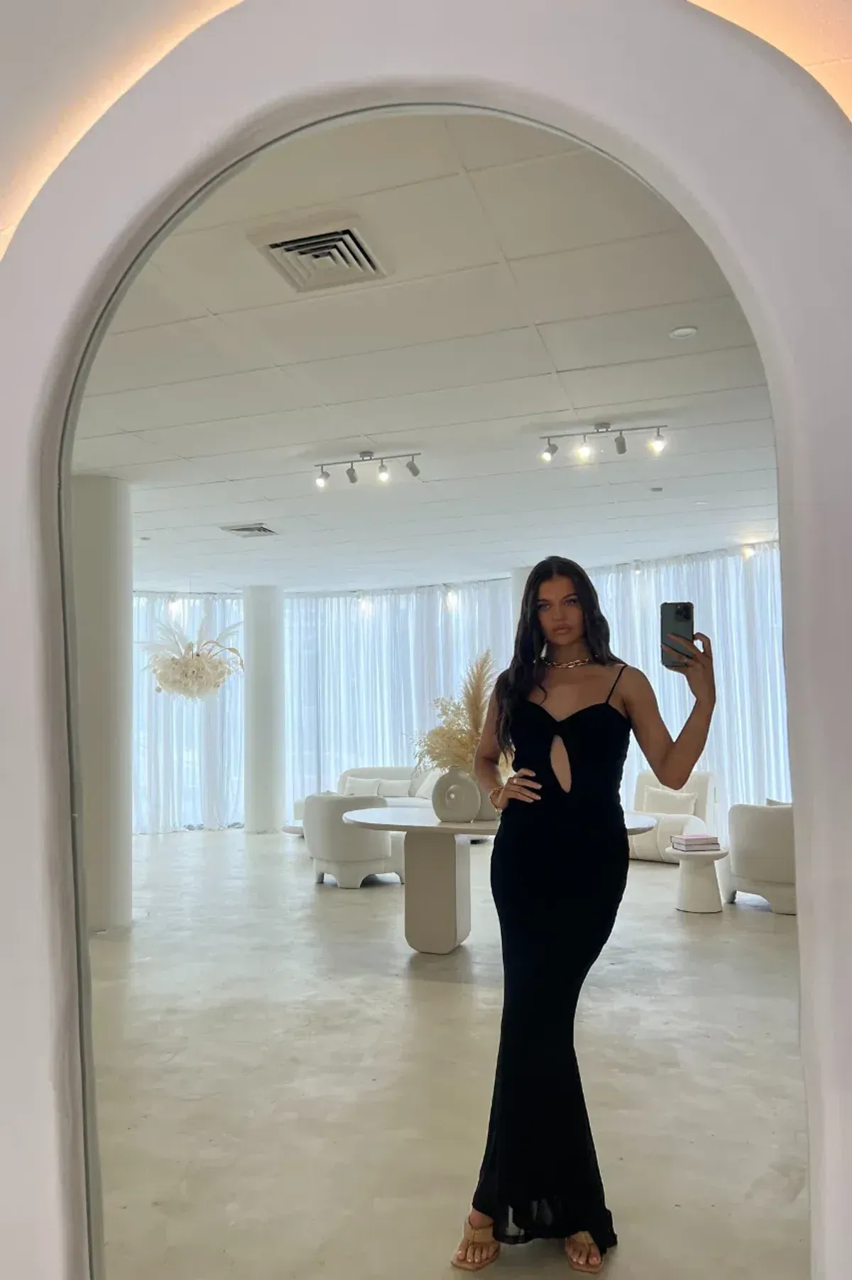Marl Maxi Dress Black - Image 2
