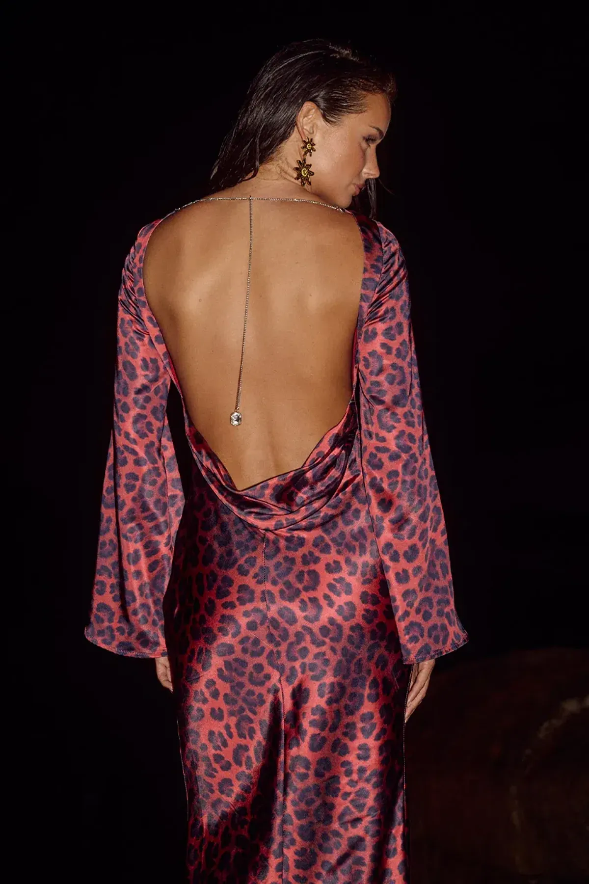 Xaria Maxi Dress Red Leopard - Image 4