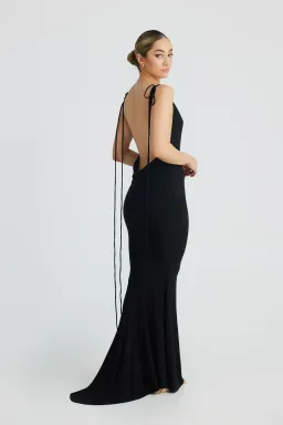Christina Black Mermaid Gown for rent on The Volte - image 4