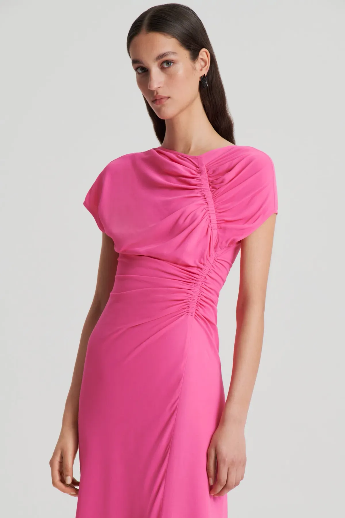 Gathered drape dress pink - Image 2