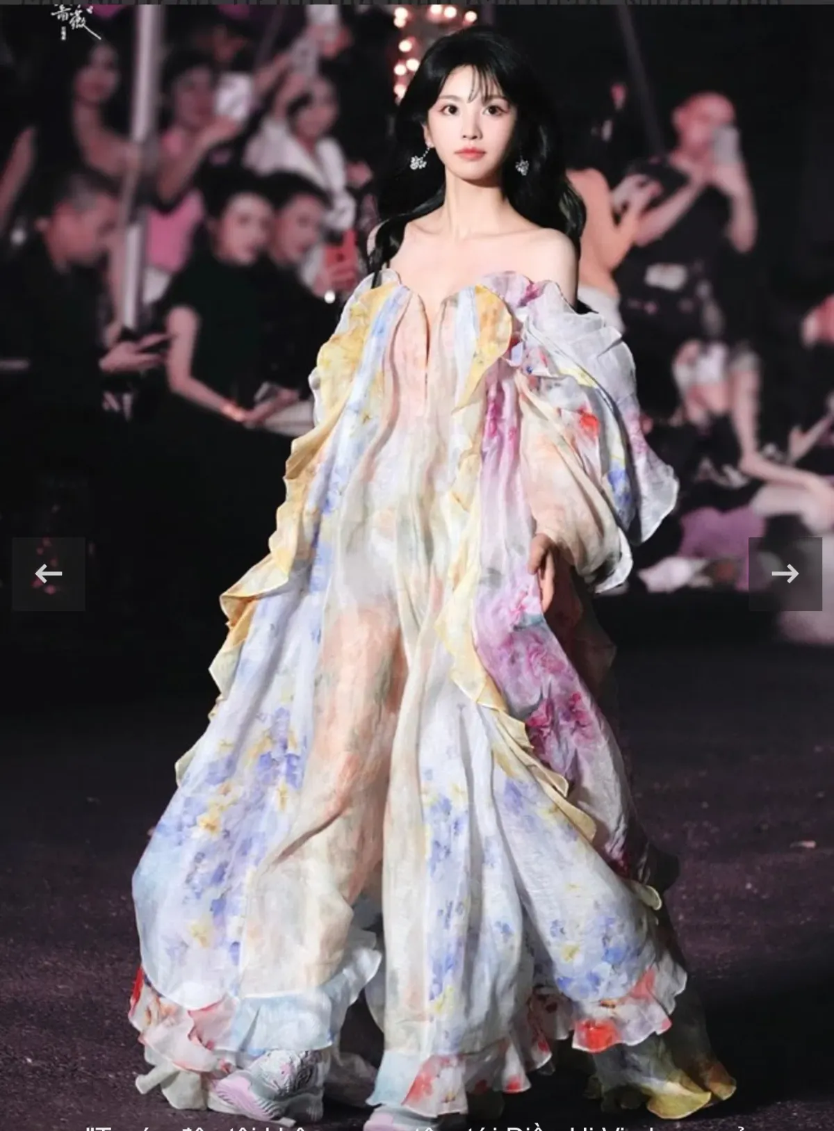 Zimmermann Crush Ruffled Off-the-shoulder Linen-silk Gown In Multi Floral Gown in size 8 - Image 4