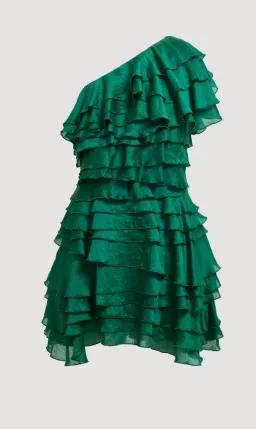 Aje Rosaline Mini Dress Forest Green Size 6 for rent on The Volte - image 4