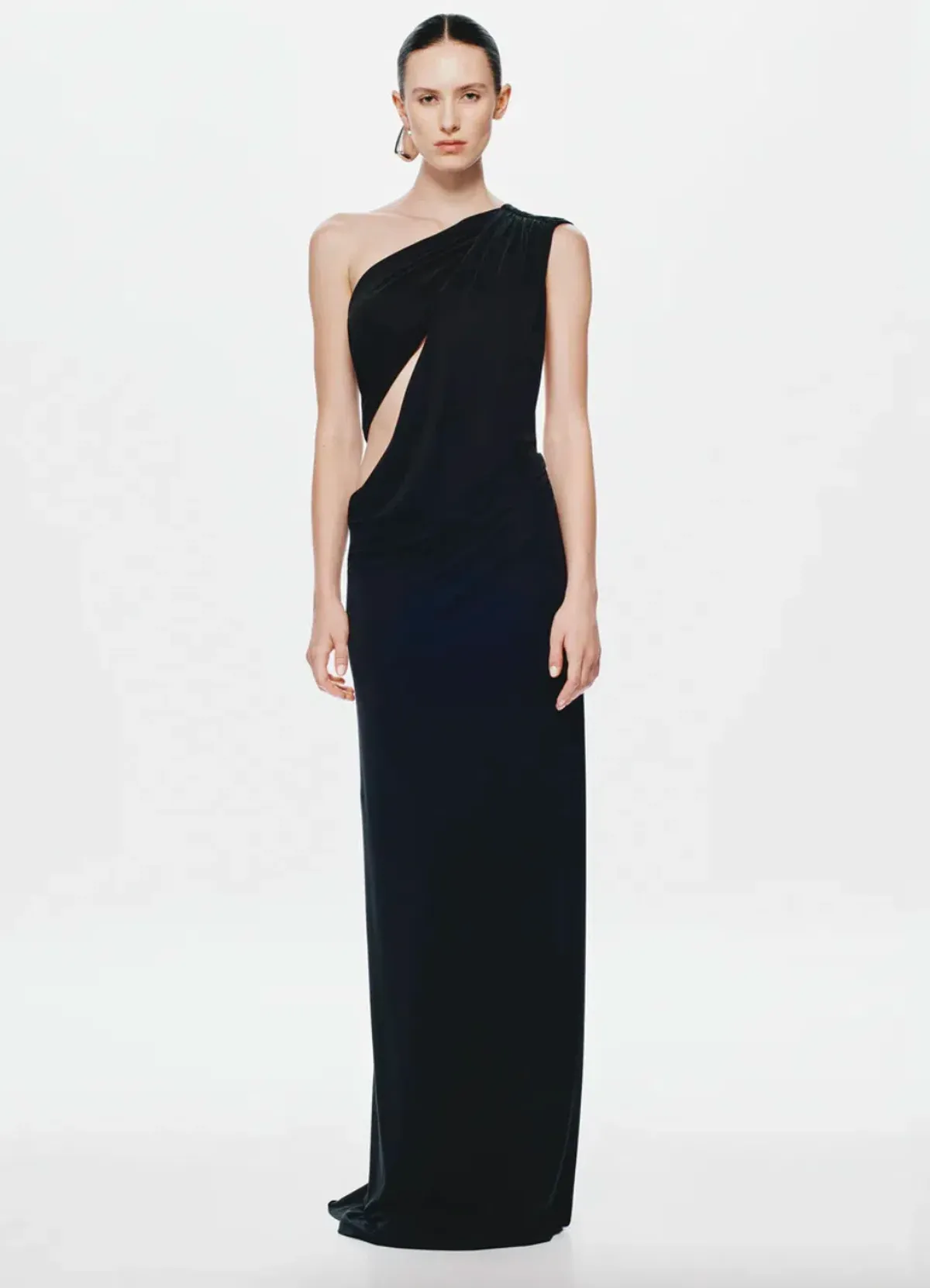 Misha, THE SOLSTICE CUPRO DRESS, Black, maxi, size 8  - Image 1