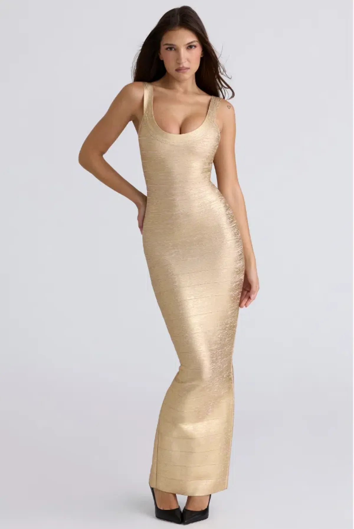 House of CB The OG Gold Bandage Maxi Dress Size M / 12 - Image 1