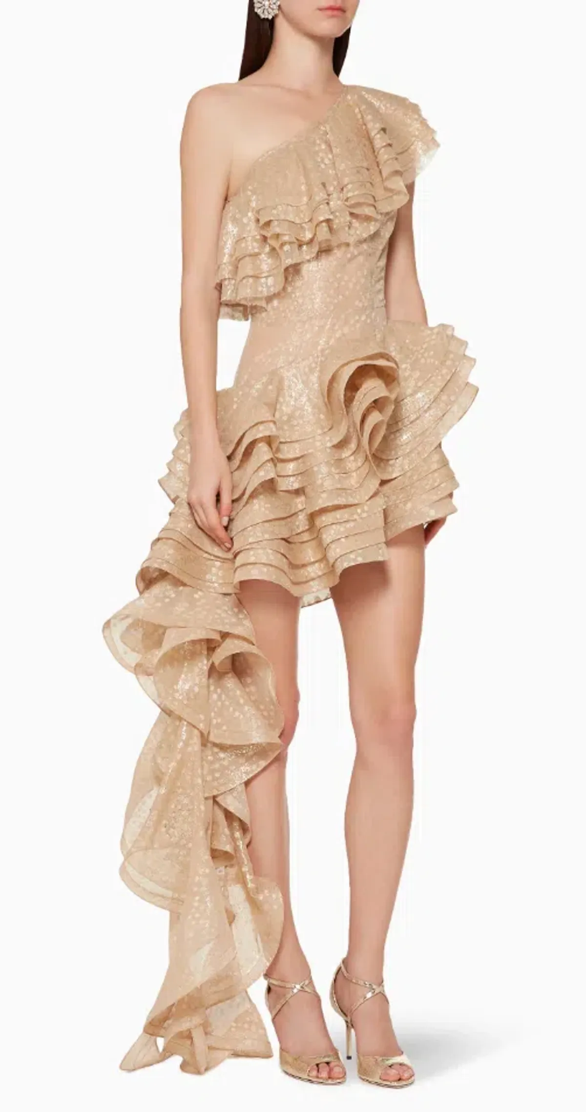 Bronx and Banco Harmonia Snake-Print Ruffled Gown size 10 - Image 2