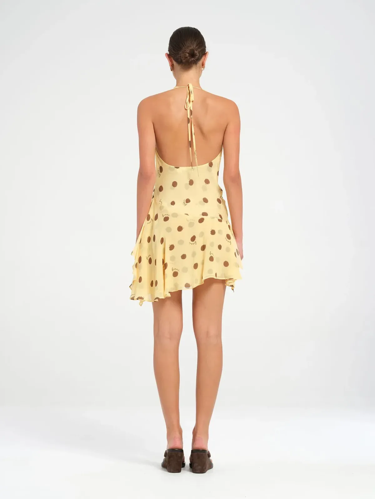 Benni Harlow Halter Mini / Yellow polka / Size 8 - Image 6
