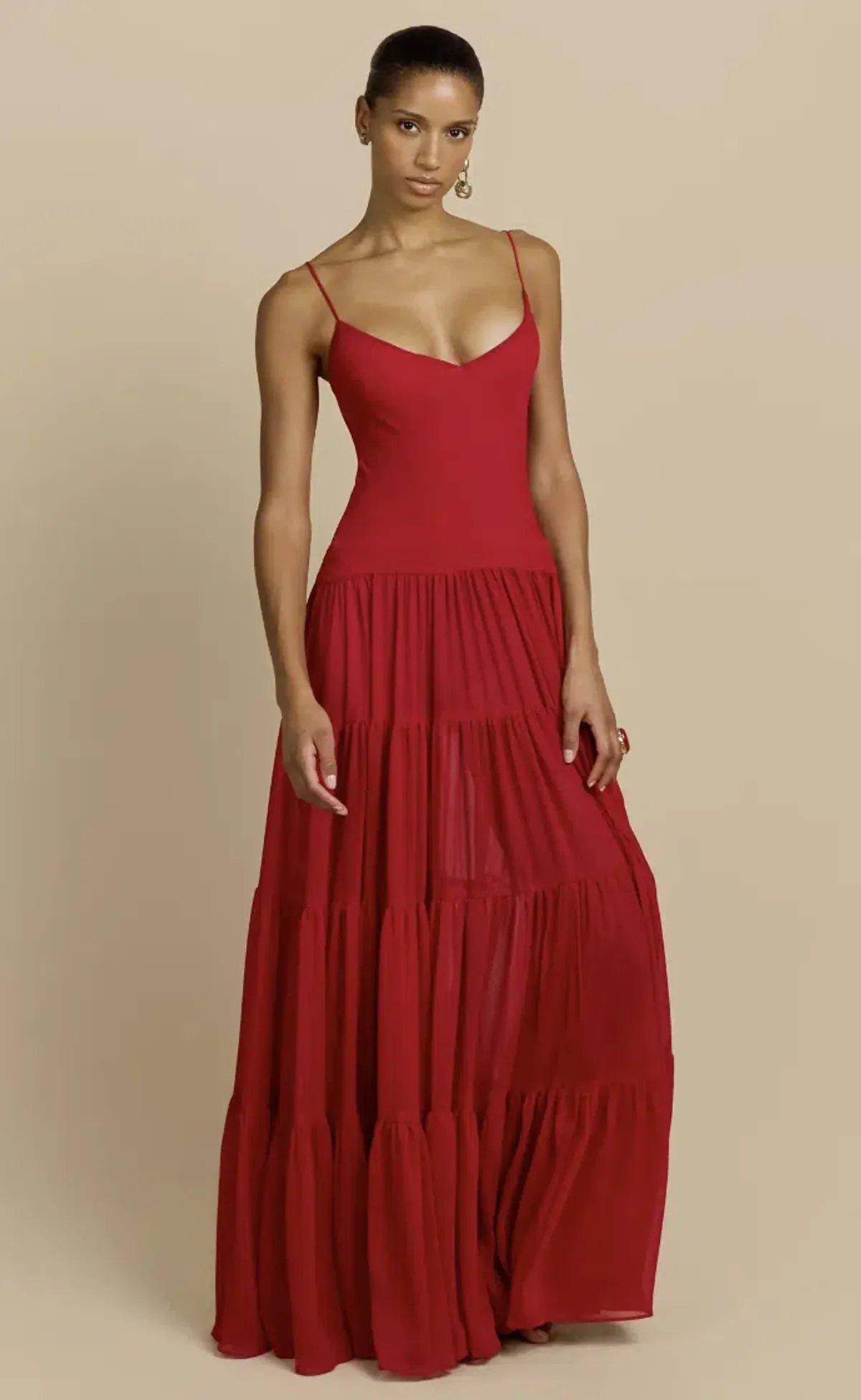 Arcina Ori Red Tiered Maxi Delphina Dress - 10 - Image 8