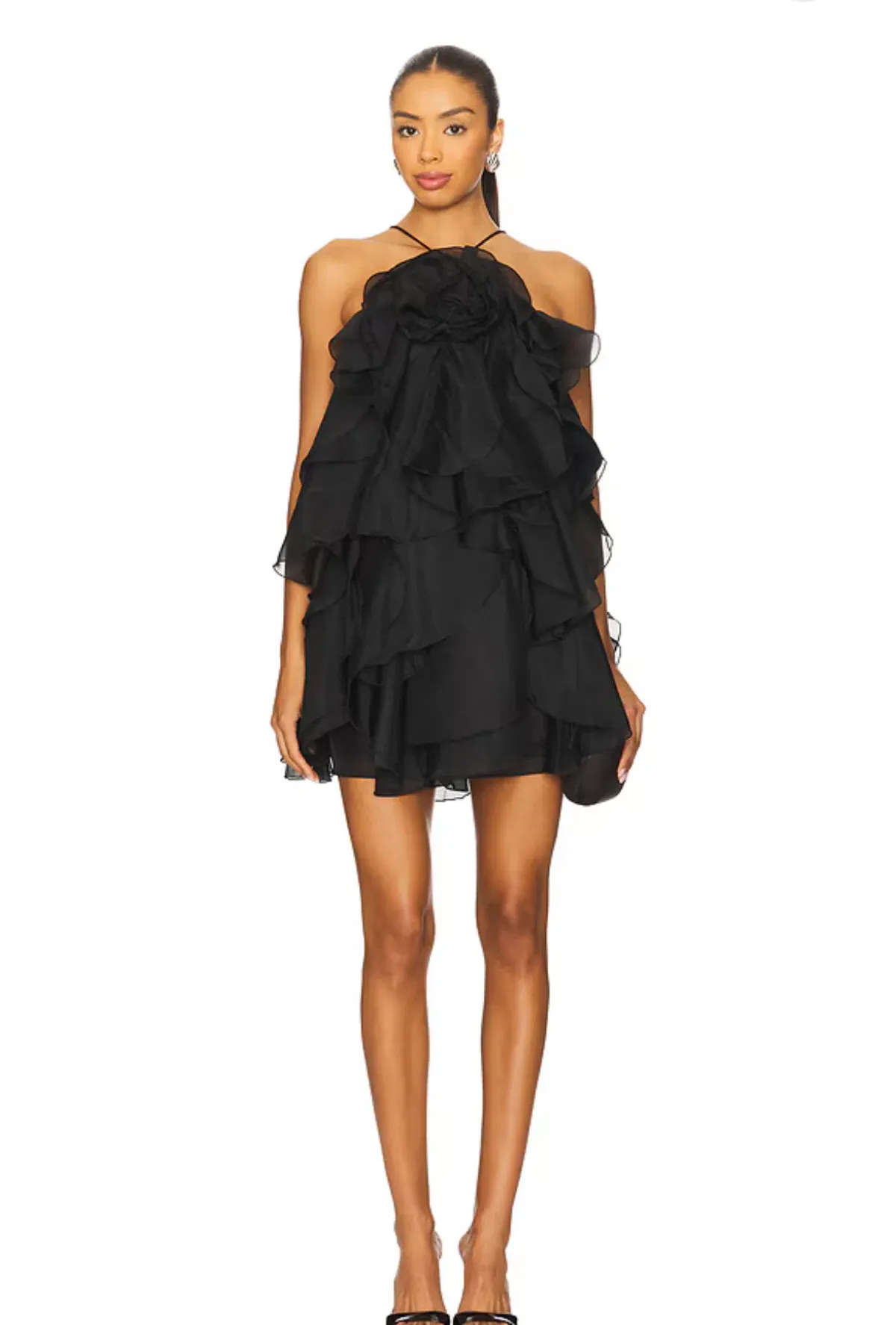Aje Pandorea Layered Mini Dress Black Size 10 - Image 3