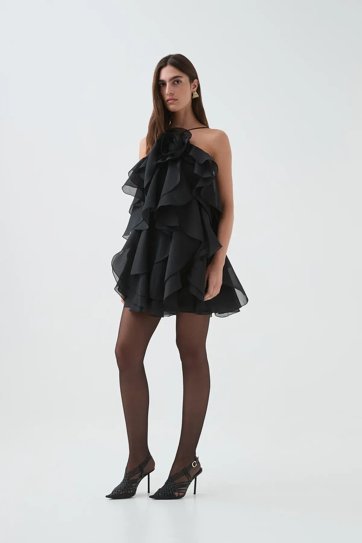 Aje Pandorea Layered Mini Dress Black Size 10 - Image 6