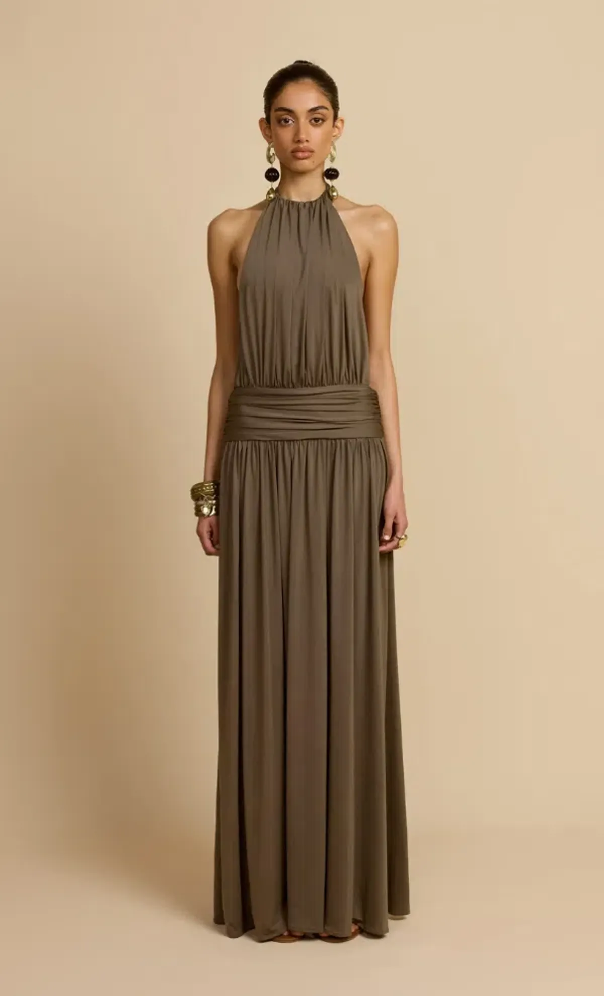 Arcina Ori Santina Maxi Dress Khaki Size XS AU 6 - Image 1