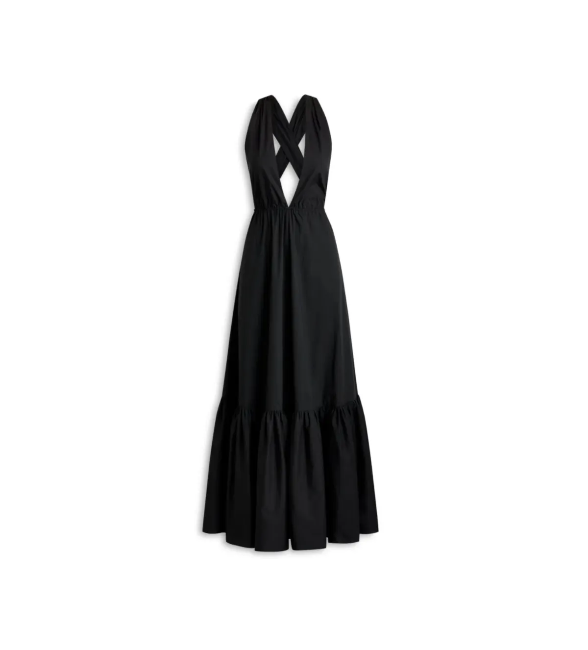 Scanlan Theodore Parachute Cotton Halter Maxi Dress Black Size 10 - Image 4