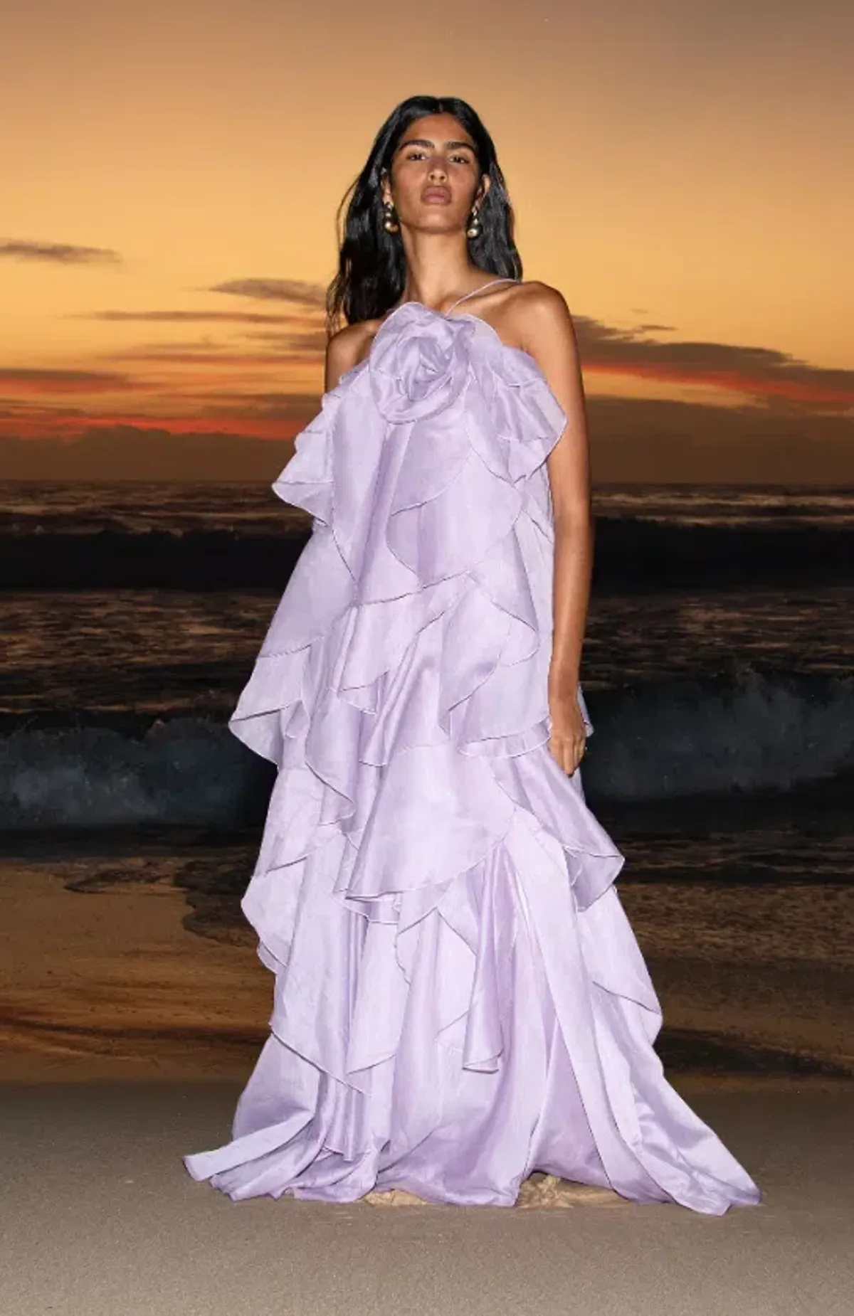 AJE Pandorea Layered Maxi Dress Lilac Size 12 - Image 1