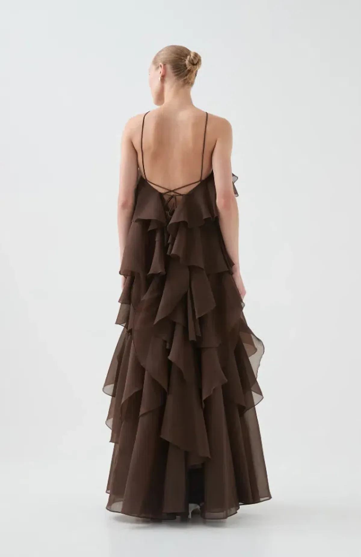 AJE Pandorea Layered Maxi Dress Carob Size 14 - Image 3