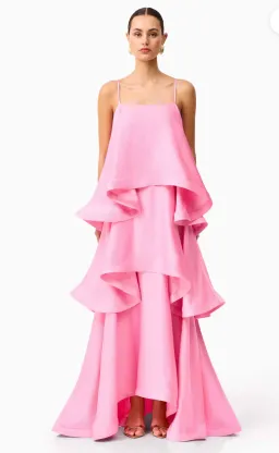Elliatt Tilly Tiered Maxi Dress in Pink Sz XS/6-8 for rent on The Volte - image 1