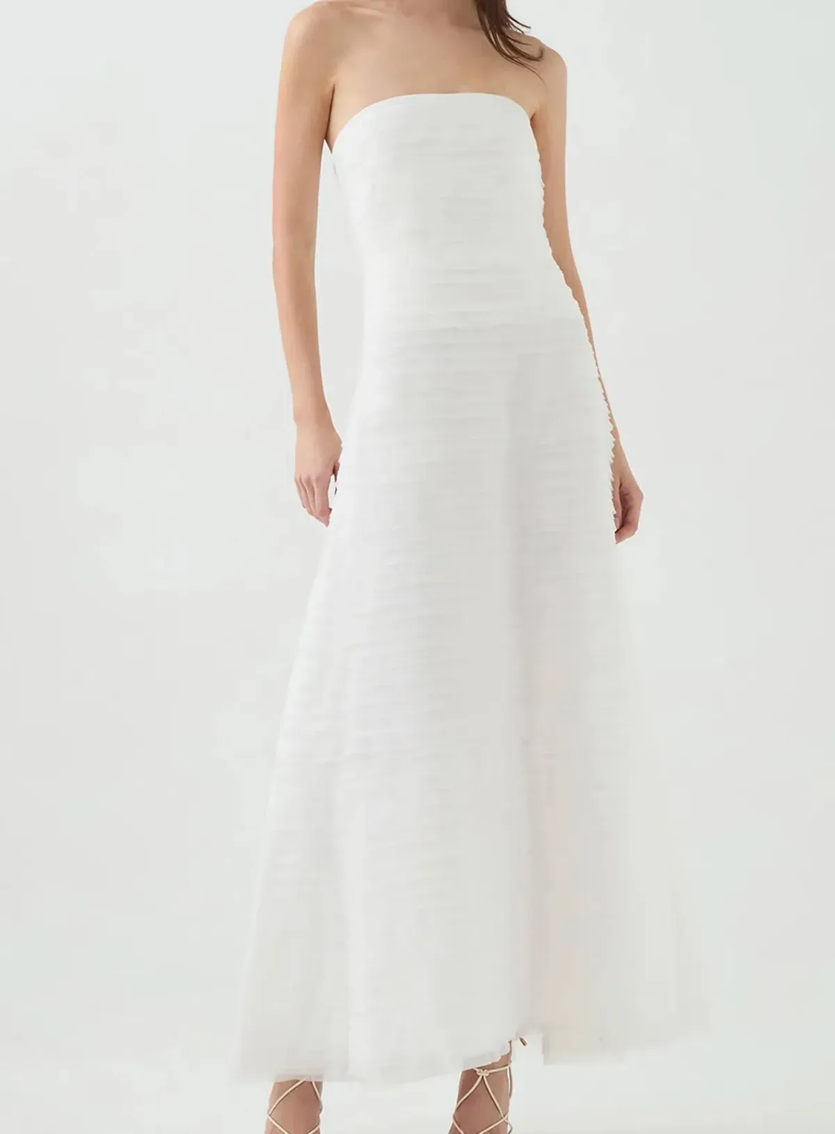 Aje Soundscape Maxi Dress in White Sz 8 - Image 1