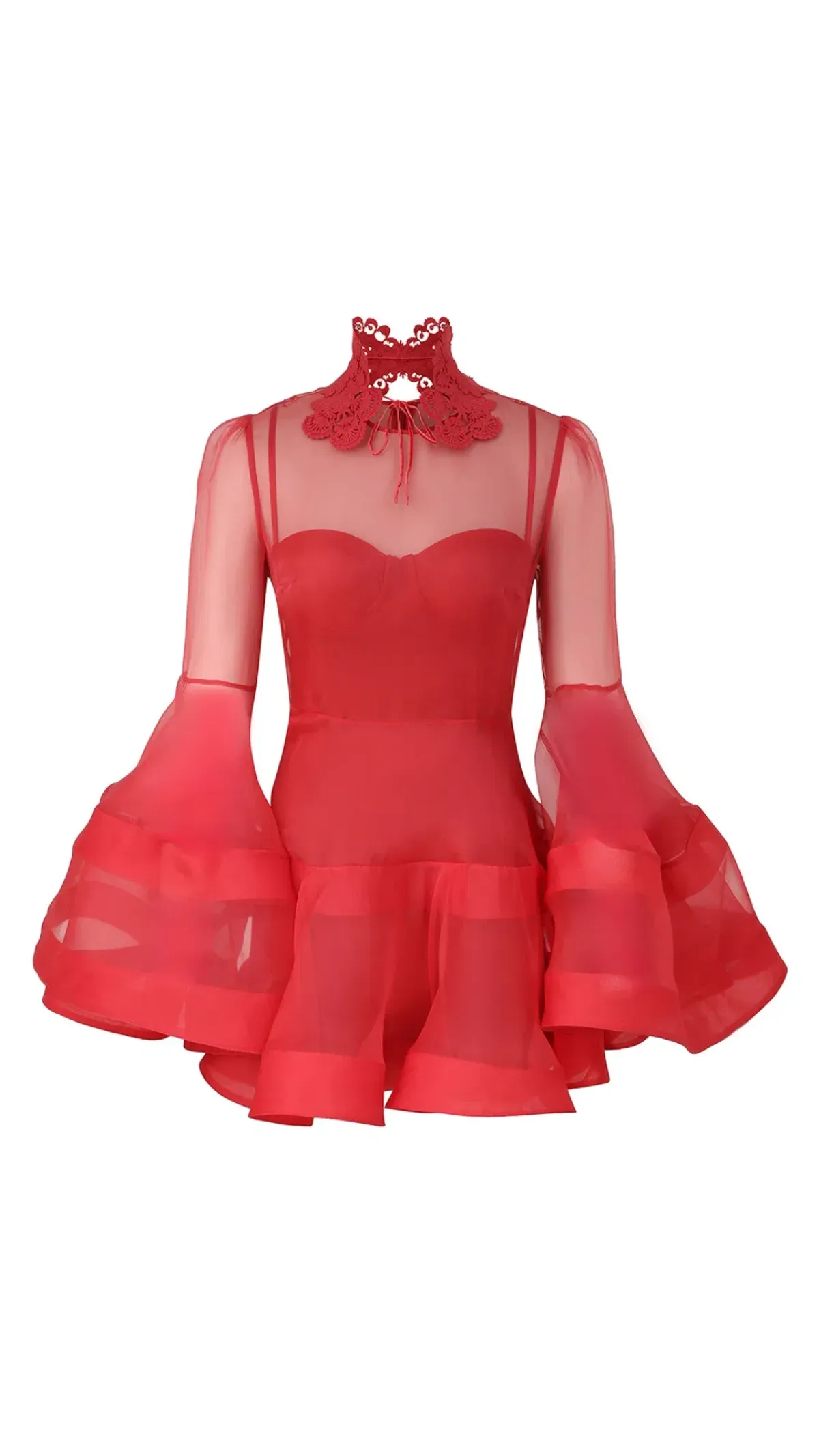 Zimmermann Rebellion Lantern Mini Dress in Red Size 1 (10) - Image 1