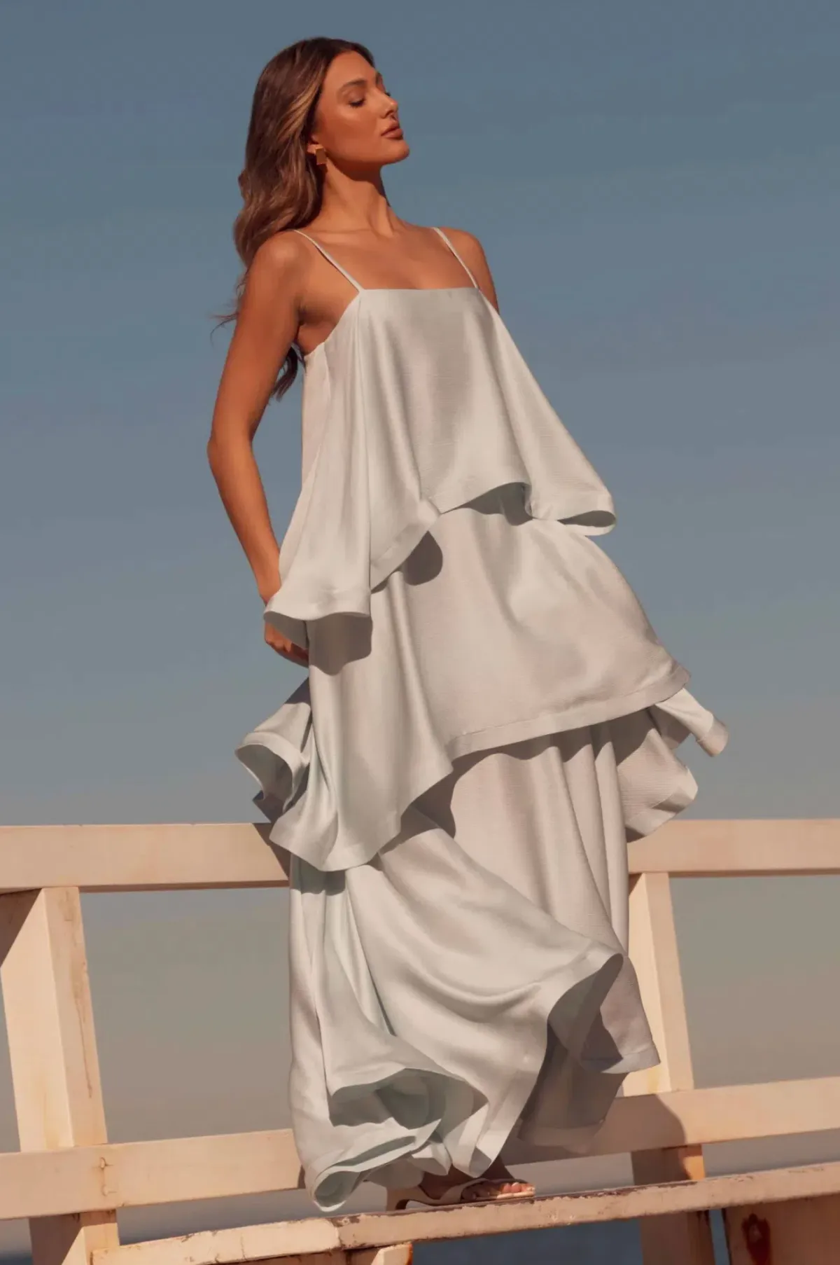 Elliatt Tilly Tiered Maxi Dress in Blue Size S / AU 8 - Image 5