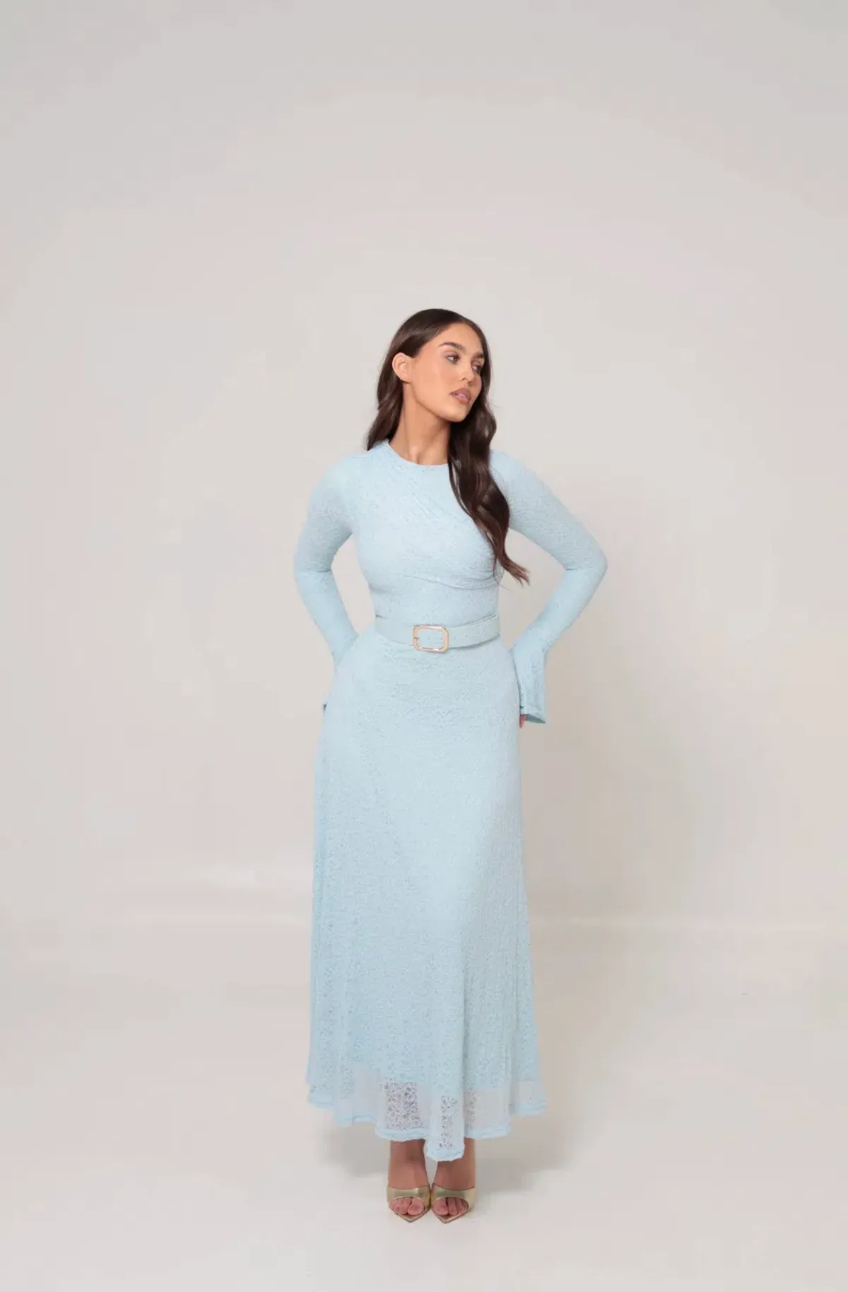 Alaía Muse Diana Lace Dress in Blue Size S / AU 8 - Image 3